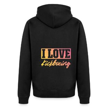 I love kick boxing - Unisex Premium Organic Zip Hoodie - black - Back - Nico (187cm)