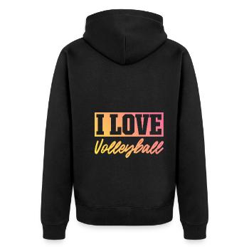 J’adore le volleyball - Veste à capuche bio Premium Unisexe - noir - Dos - Nico (187cm)