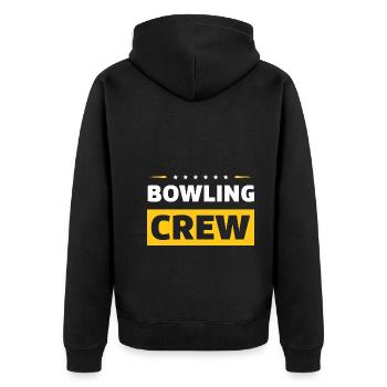 Bowling Crew - Unisex Premium Organic Zip Hoodie - black - Back - Nico (187cm)