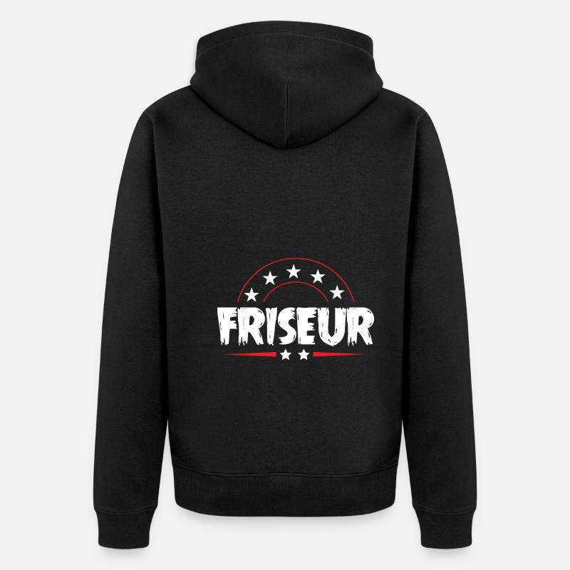 Friseur Beruf - Unisex Premium Bio Zip Hoodie - Schwarz