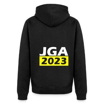 Jga 2023 Junggesellenabschied - Unisex Premium Bio Zip Hoodie - Schwarz - Hinten - Nico (187cm)