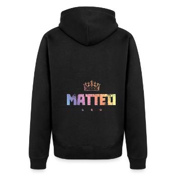 Matteo - Veste à capuche bio Premium Unisexe - noir - Dos - Nico (187cm)