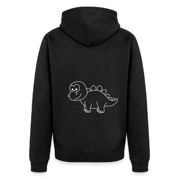 Dinosaurier stegosaurus Comic - Unisex Premium Bio Zip Hoodie - Schwarz - Hinten - Nico (187cm)