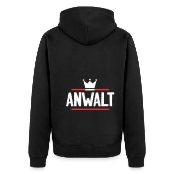 Anwalt Beruf - Unisex Premium Bio Zip Hoodie - Schwarz - Hinten - Nico (187cm)