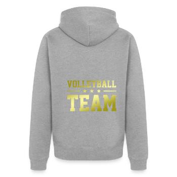 Volleyball Team - Unisex Premium Bio Zip Hoodie - Grau meliert - Hinten - Nico (187cm)