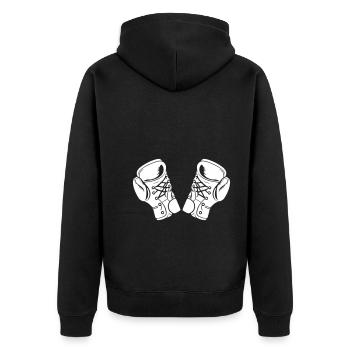 Gants de boxe Symbole Boxe - Veste à capuche bio Premium Unisexe - noir - Dos - Nico (187cm)
