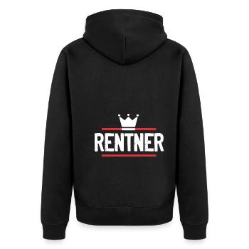 Rentner Rente - Unisex Premium Bio Zip Hoodie - Schwarz - Hinten - Nico (187cm)