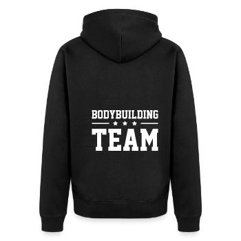 Équipe de musculation - Veste à capuche bio Premium Unisexe - noir - Dos - Nico (187cm)