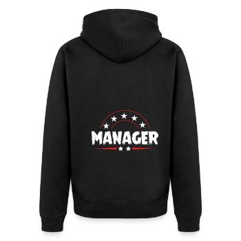 Manager Beruf - Unisex Premium Bio Zip Hoodie - Schwarz - Hinten - Nico (187cm)