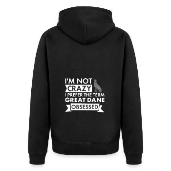 Je préfère le terme Great Dane obsédé - Veste à capuche bio Premium Unisexe - noir - Dos - Nico (187cm)