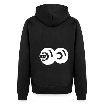 Dumbbell Gym Symbol Workout - Veste à capuche bio Premium Unisexe - noir - Dos - Nico (187cm)
