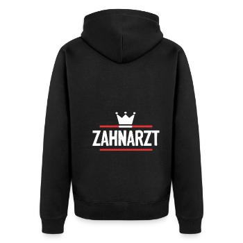 Zahnarzt Beruf - Unisex Premium Bio Zip Hoodie - Schwarz - Hinten - Nico (187cm)