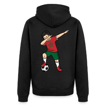 Dabbing Joueur de football garçons Maroc Football - Veste à capuche bio Premium Unisexe - noir - Dos - Nico (187cm)