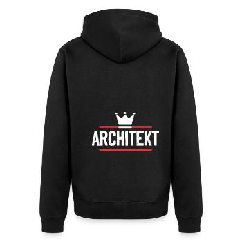 Architekt Beruf - Unisex Premium Bio Zip Hoodie - Schwarz - Hinten - Nico (187cm)