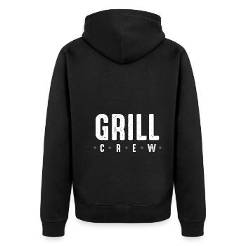 Grill Crew - Unisex Premium Bio Zip Hoodie - Schwarz - Hinten - Nico (187cm)