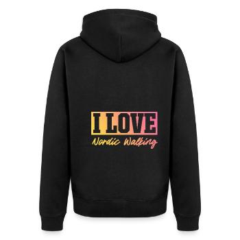 J’adore la marche nordique - Veste à capuche bio Premium Unisexe - noir - Dos - Nico (187cm)