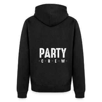 Party Crew - Unisex Premium Organic Zip Hoodie - black - Back - Nico (187cm)