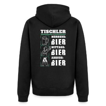 Mon quotidien de menuisier - Veste à capuche bio Premium Unisexe - noir - Dos - Nico (187cm)