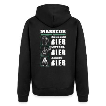 Mon quotidien de masseur - Veste à capuche bio Premium Unisexe - noir - Dos - Nico (187cm)
