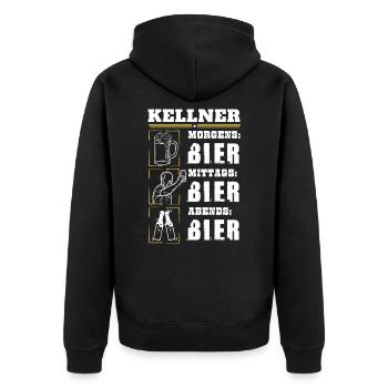 Mon quotidien de serveur - Veste à capuche bio Premium Unisexe - noir - Dos - Nico (187cm)