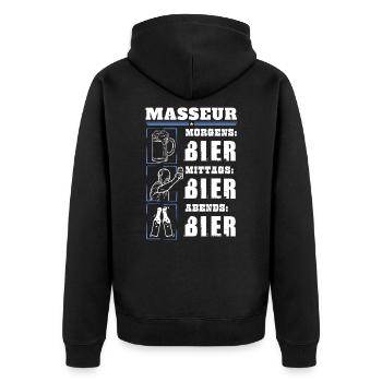 Mon quotidien de masseur - Veste à capuche bio Premium Unisexe - noir - Dos - Nico (187cm)