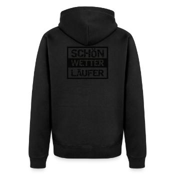 Running - fair weather runner - jogging gift - Unisex Premium Organic Zip Hoodie - black - Back - Nico (187cm)