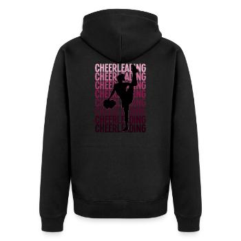 Cheerleading - Unisex Premium Bio Zip Hoodie - Schwarz - Hinten - Nico (187cm)