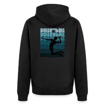 Homme de volley- de sport - Veste à capuche bio Premium Unisexe - noir - Dos - Nico (187cm)