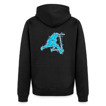 Scooter - Unisex Premium Bio Zip Hoodie - Schwarz - Hinten - Nico (187cm)