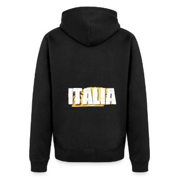 Italia - Unisex Premium Organic Zip Hoodie - black - Back - Nico (187cm)
