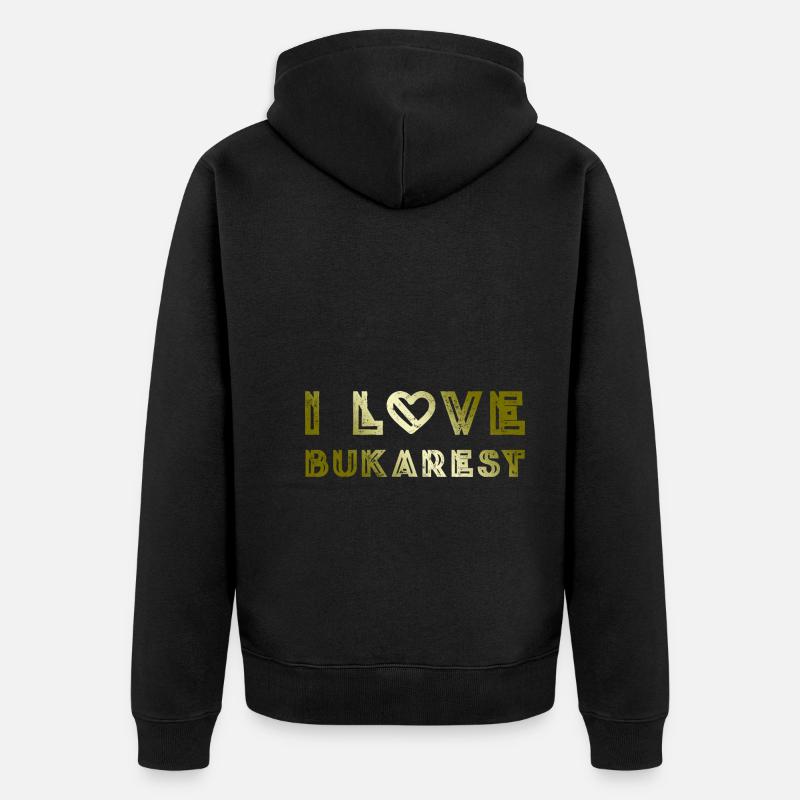 J’aime Bucarest - Veste à capuche bio Premium Unisexe - noir