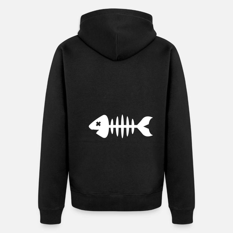 Symbole de poisson Os os - Veste à capuche bio Premium Unisexe - noir