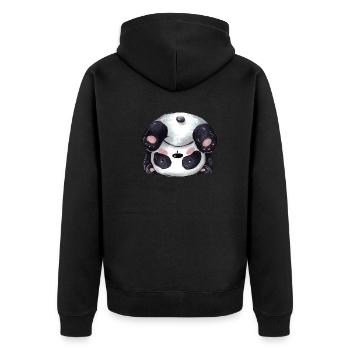 Panda de dessin animé sportif - Veste à capuche bio Premium Unisexe - noir - Dos - Nico (187cm)