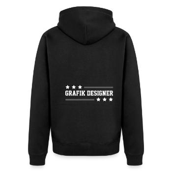 Grafik Designer Beruf - Unisex Premium Bio Zip Hoodie - Schwarz - Hinten - Nico (187cm)