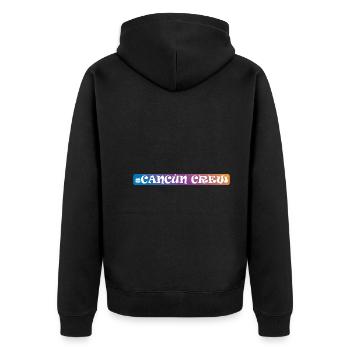 Cancun Crew - Unisex Premium Bio Zip Hoodie - Schwarz - Hinten - Nico (187cm)