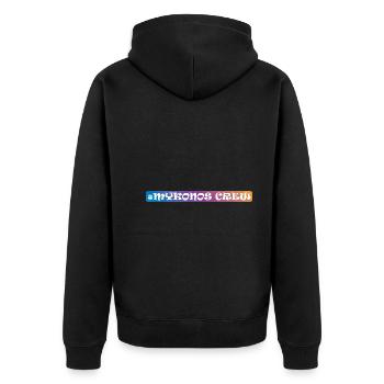 Mykonos Crew - Unisex Premium Bio Zip Hoodie - Schwarz - Hinten - Nico (187cm)