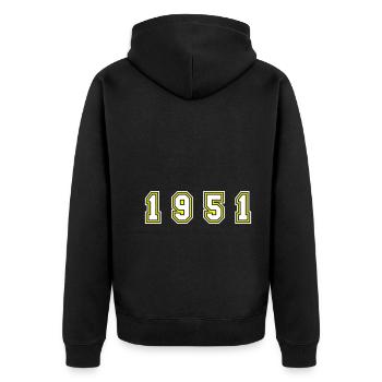 1951 Year Number - Unisex Premium Organic Zip Hoodie - black - Back - Nico (187cm)