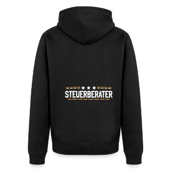 Steuerberater Beruf - Unisex Premium Bio Zip Hoodie - Schwarz - Hinten - Nico (187cm)