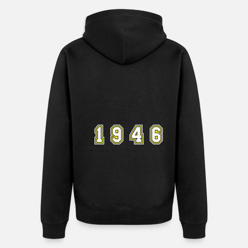 Numéro de l’année 1946 - Veste à capuche bio Premium Unisexe - noir