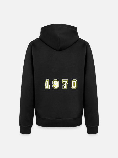 1970 Year Number - Unisex Premium Organic Zip Hoodie - black