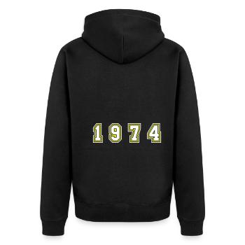 Numéro de l’année 1974 - Veste à capuche bio Premium Unisexe - noir - Dos - Nico (187cm)