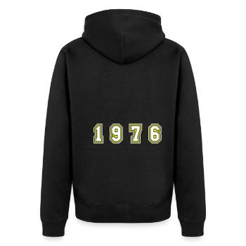 1976 Year Number - Unisex Premium Organic Zip Hoodie - black - Back - Nico (187cm)