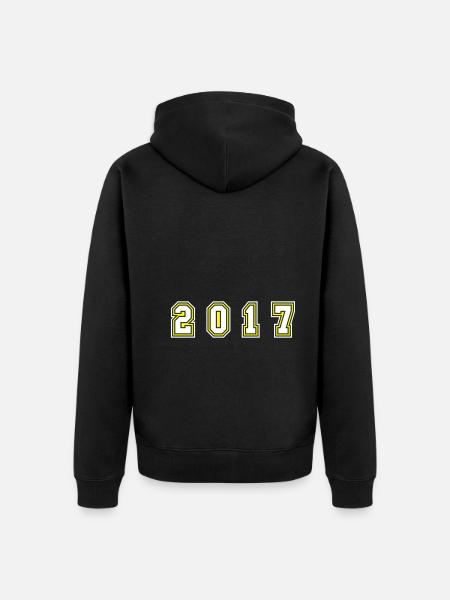 2017 Year Number - Unisex Premium Organic Zip Hoodie - black