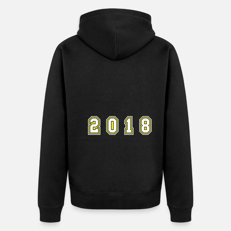 Numéro de l’année 2018 - Veste à capuche bio Premium Unisexe - noir