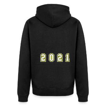 2021 Year Number - Unisex Premium Organic Zip Hoodie - black - Back - Nico (187cm)
