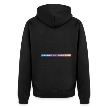 Lloret De Mar Crew - Unisex Premium Bio Zip Hoodie - Schwarz - Hinten - Nico (187cm)