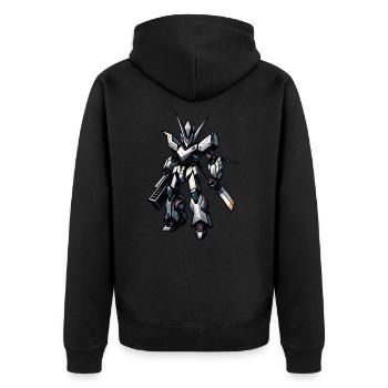Sci-Fi Anime Manga Futuristic Robot Warrior - Unisex Premium Organic Zip Hoodie - black - Back - Nico (187cm)