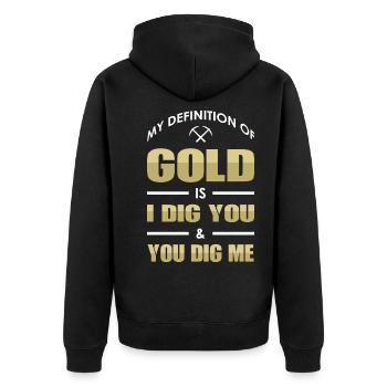 Gold Mining Gold Mine - Unisex Premium Organic Zip Hoodie - black - Back - Nico (187cm)