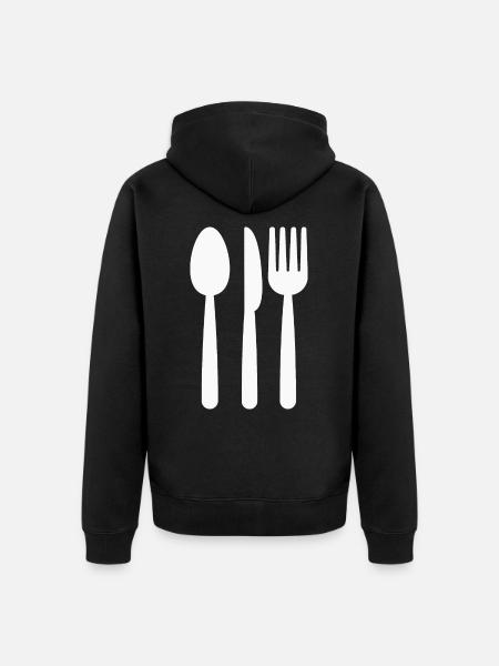 Spoon Knife Fork Cook - Unisex Premium Organic Zip Hoodie - black