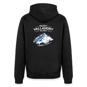 Peisey-Vallandry - Alpes - Veste à capuche bio Premium Unisexe - noir - Dos - Nico (187cm)